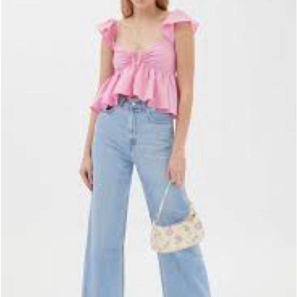 URBAN OUTFITTERS PINK BABYDOLL TOP
